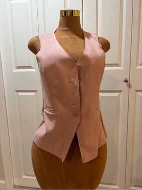 Moa Moa Dusty Pink Sleeveless Button Vest